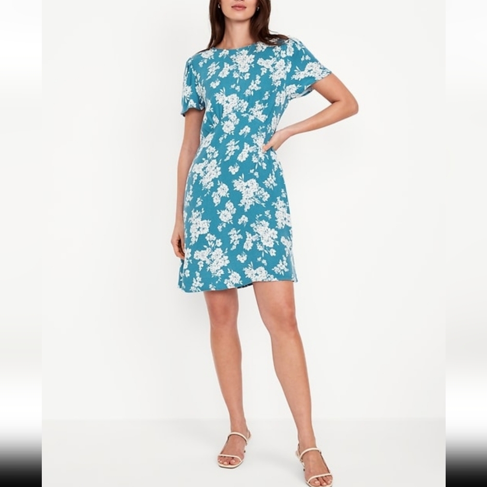 Old Navy Printed Floral Crepe Mini Dress